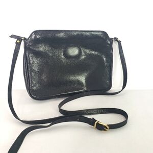 Dokkim vintage black leather crossbody bag